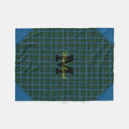 Mit Monogramm Tartan Kariert Fleece Blankon (Vorderseite (Horizontal))