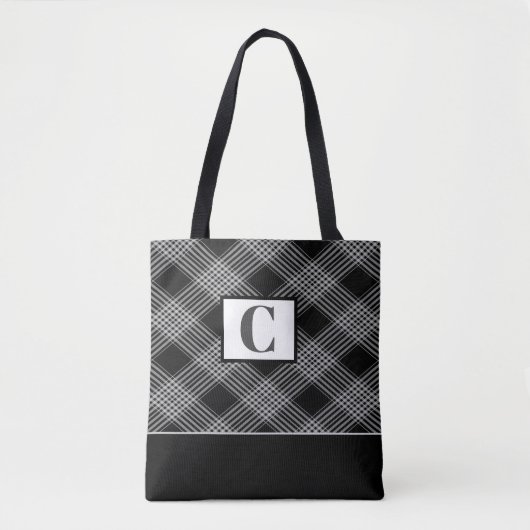 Mit Monogramm Tartan Karierte Tasche (Vorderseite)