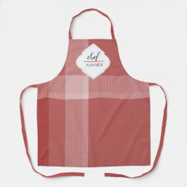 Mit Monogramm Tartan Red Burgundy Schürze