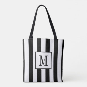 Mit Monogramm Tasche aus Schwarz und Weiß