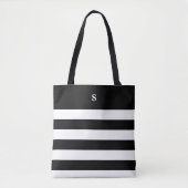 Mit Monogramm Tasche mit weißem und schwarzem Stre (Vorderseite)