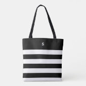 Mit Monogramm Tasche mit weißem und schwarzem Stre (Rückseite)