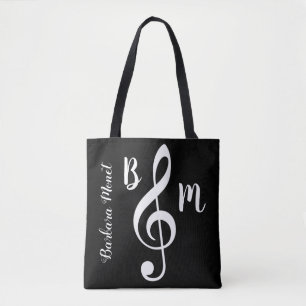 mit Monogramm Tasche/Musiknoten Tasche