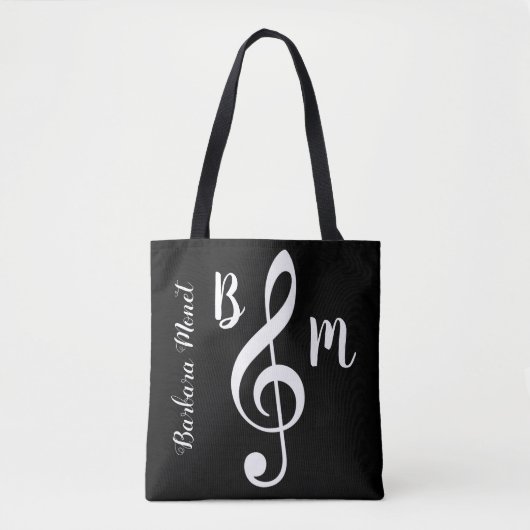 mit Monogramm Tasche/Musiknoten Tasche (Vorderseite)