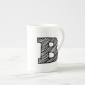 Mit Monogramm Tasse: Buchstabe "B " Porzellantasse (Vorderseite Rechts)