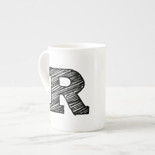 mit Monogramm Tasse: Buchstabe "R" Porzellantasse