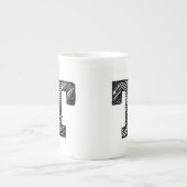 Mit Monogramm Tasse: Buchstabe "T " Porzellantasse (Vorderseite)