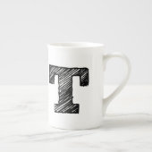 Mit Monogramm Tasse: Buchstabe "T " Porzellantasse (Rechts)