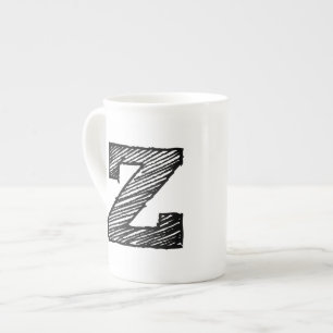 Mit Monogramm Tasse: Buchstabe "Z " Porzellantasse