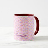 Mit Monogramm Tasse geometrischer Hot Colors (VorderseiteRechts)