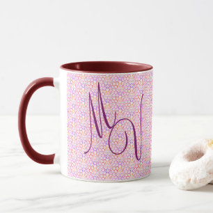 Mit Monogramm Tasse geometrischer Hot Colors