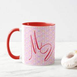 Mit Monogramm Tasse geometrischer Hot Colors