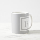 Mit Monogramm Tasse - Grau u. Weiß (VorderseiteRechts)