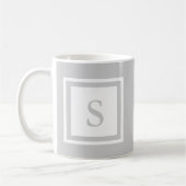 Mit Monogramm Tasse - Grau u. Weiß (Links)