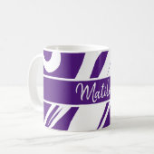 Mit Monogramm Tasse Lila Weißes Geschenk Kaffee Cu (Vorderseite Links)