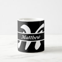 Mit Monogramm Tasse Schwarz-weiß & Graue Kaffeezub