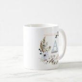 Mit Monogramm Tasse von Boho Winter Floral (VorderseiteRechts)