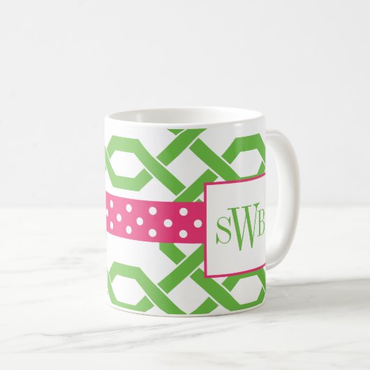 Mit Monogramm Tasse von Gitter und Grosgetreide (VorderseiteRechts)