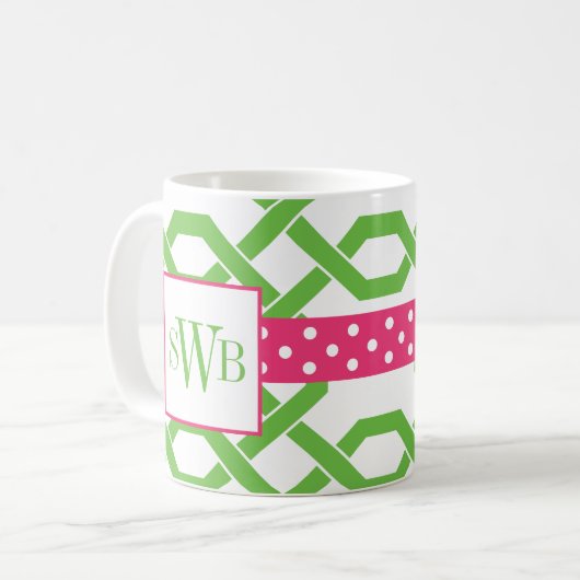Mit Monogramm Tasse von Gitter und Grosgetreide (Vorderseite Links)
