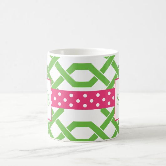 Mit Monogramm Tasse von Gitter und Grosgetreide (Mittel)