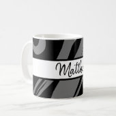 Mit Monogramm Tasse Zebra Grau-Schwarz-Weiß-Gesche (Vorderseite Links)