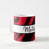 Mit Monogramm Tasse Zebra Red Black & White (Vorderseite Links)