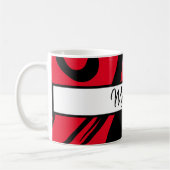 Mit Monogramm Tasse Zebra Red Black & White (Links)