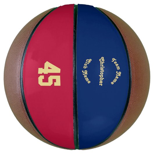 Mit Monogramm Team Club-Spielernummer Basketball (Vertikal)