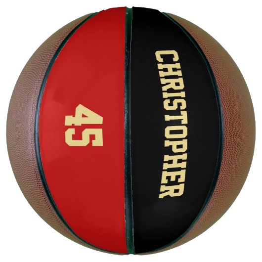 Mit Monogramm Teamname des Spielers Basketball (Vertikal)