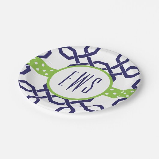 Mit Monogramm Teller aus Gitter und Grosgetreide (Schrägansicht)