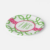 Mit Monogramm Teller aus Gitter und Grosgetreide (Schrägansicht)