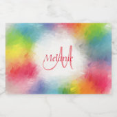 Mit Monogramm Template Abstrakt farbig modern Schaumweinetikett (Einzelnes Label)