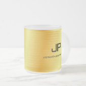 Mit Monogramm Template Elegant Gold Look Trendy Mattglastasse (VorderseiteRechts)