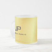 Mit Monogramm Template Elegant Gold Look Trendy Mattglastasse (Vorderseite Links)