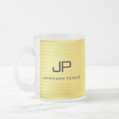 Mit Monogramm Template Elegant Gold Look Trendy Mattglastasse (Links)