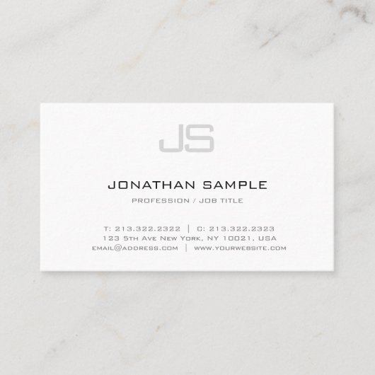 Mit Monogramm Template Elegant Modernes, einfaches Visitenkarte (Vorderseite)