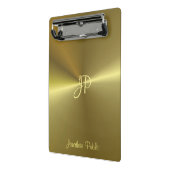 Mit Monogramm Template Elegant Modernes Metallisch Mini Klemmbrett (Gewinkelt2)