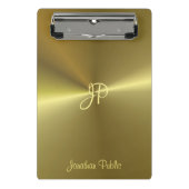 Mit Monogramm Template Elegant Modernes Metallisch Mini Klemmbrett (Vorderseite)