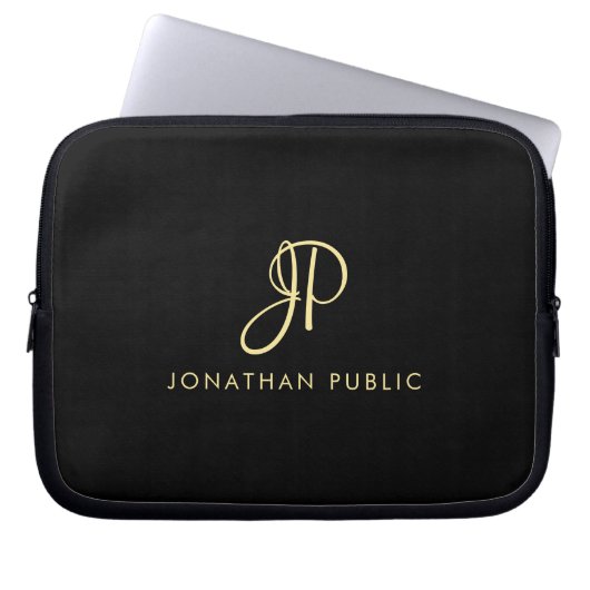 Mit Monogramm Template-Imitat für Kalligrafie - Go Laptopschutzhülle (Vorderseite)