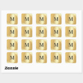 Mit Monogramm Template-Imitate Gold Custom Modern Quadratischer Aufkleber (Blatt)
