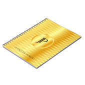 Mit Monogramm Template Imitate Gold Metallic Look Notizblock (Linke Seite)