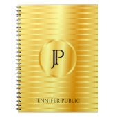 Mit Monogramm Template Imitate Gold Metallic Look Notizblock (Vorderseite)