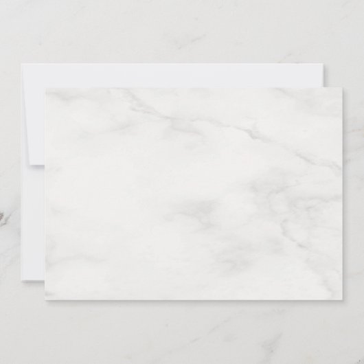 Mit Monogramm Template Weißer Marmor Elegantes Gol Mitteilungskarte (Rückseite)