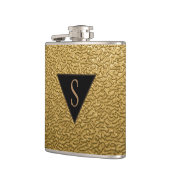 Mit Monogramm texturiertes Gold Flachmann (Links)