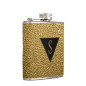 Mit Monogramm texturiertes Gold Flachmann (Rechts)