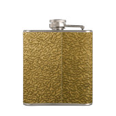 Mit Monogramm texturiertes Gold Flachmann (Rückseite)