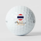Mit Monogramm thailändische Flagge & thailändische Golfball (Vorderseite)