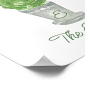 Mit Monogramm Thema Wasserfarbe Grün Poster (Ecke)