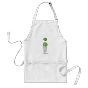 Mit Monogramm Thema Wasserfarbe Grün Schürze