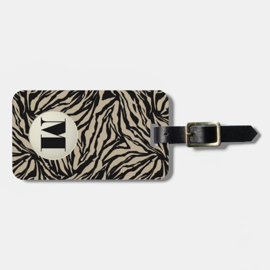 Mit Monogramm Tierausdrucke Gepäckanhänger (Vorderseite horizontal)